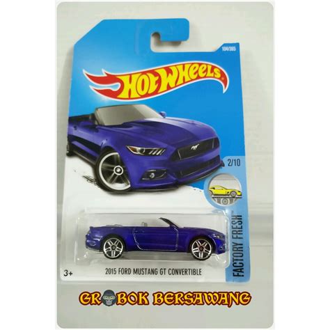 Hot Wheels Ford Mustang GT Convertible Blue Shopee Malaysia