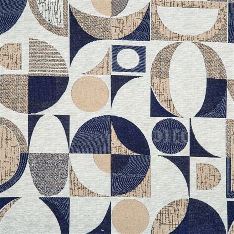 Samara Collection Round Geometric Textured Patterned Curtain Fabric