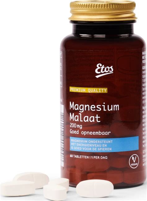 Etos Premium Magnesium Malaat Mg Vegan Stuks Bol