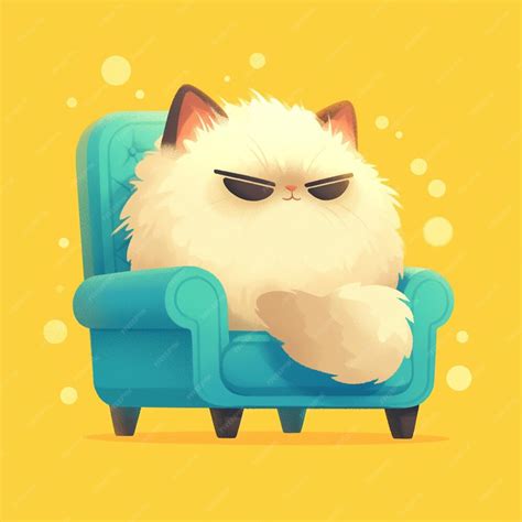 Premium Vector Himalayan Cat Sitting On A Chair