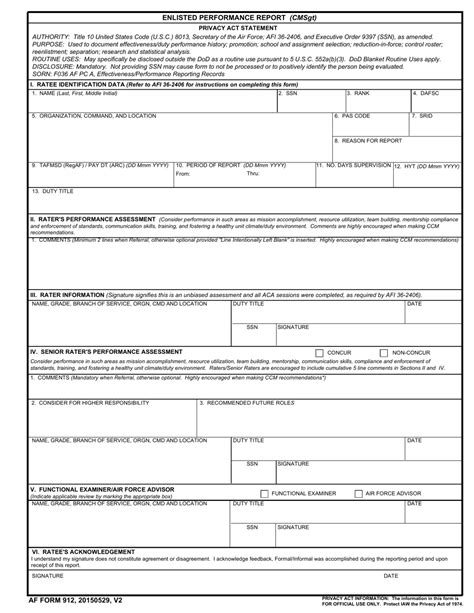 Af Form 912 Fill Out Sign Online And Download Fillable Pdf