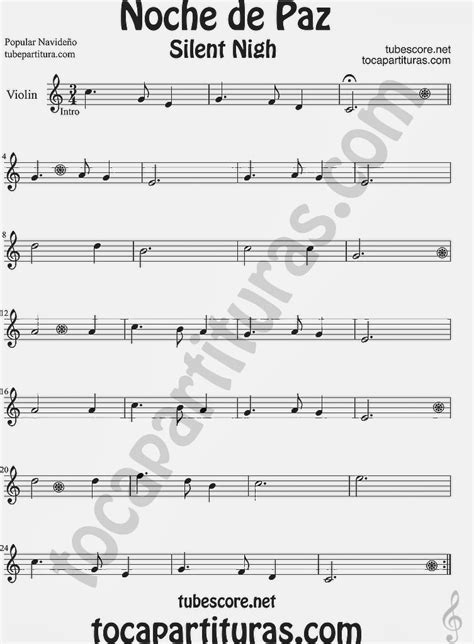 Noche De Paz Partitura De Violin Silent Night Sheet Music For Violin