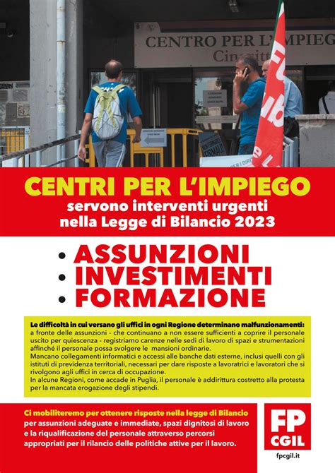 Cpi Servono Interventi Urgenti In Legge Di Bilancio FP Cgil Funzione