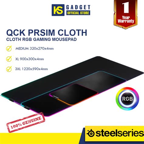 SteelSeries QcK Prism Cloth RGB Gaming Mouse Pad Medium Extra Large 3XL