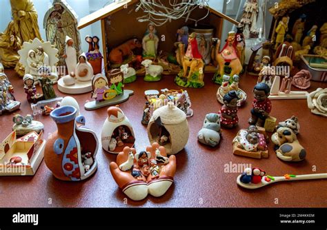 Small Collection Of Different Cultures Beautiful Nativity Scenes Stock