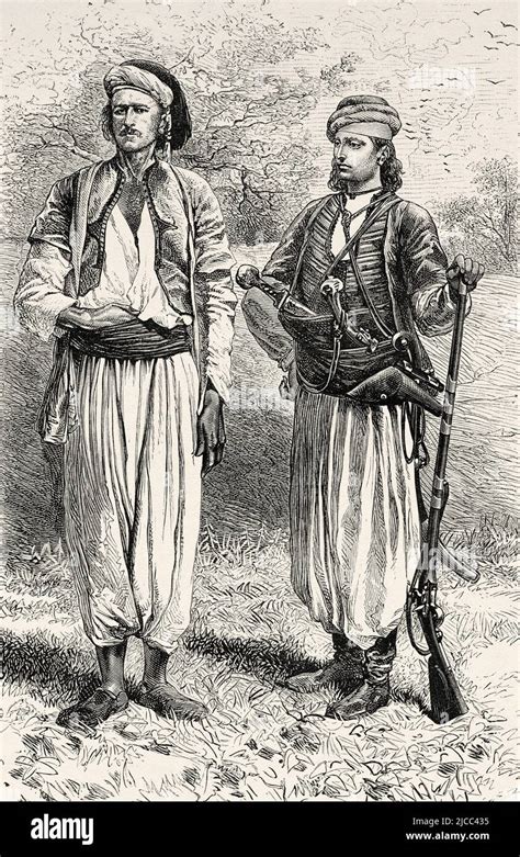 Arab men dressed in typical and traditional clothing of the Nusayriyah ...