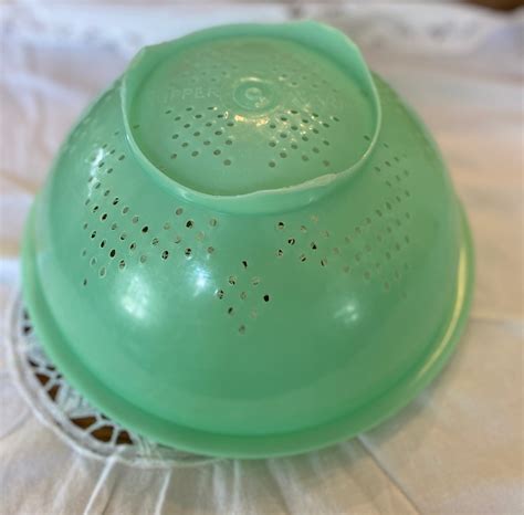 Vintage Tupperware Jadeite Green Colander Strainer Bowl Etsy