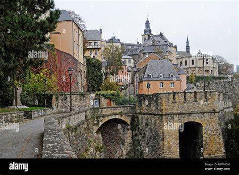 Historic city, city walls, city fortification, Luxembourg city ...