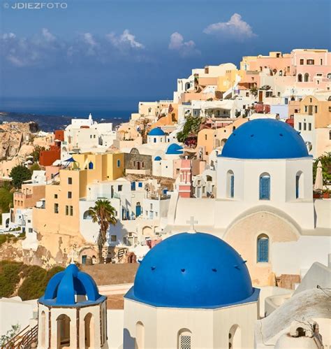 Santorini Blue Domes Una de las vistas más conocidas Jdiezfoto