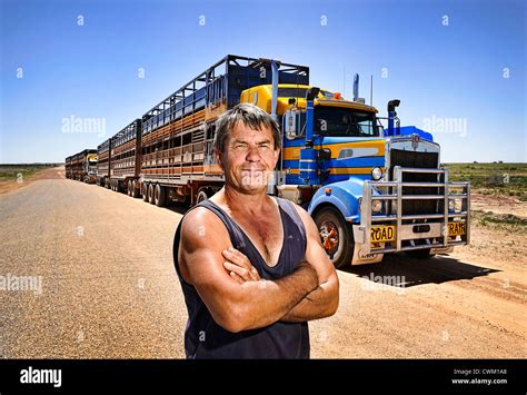 Cattle truck driver, Western Queensland, outback Australia Stock Photo ...