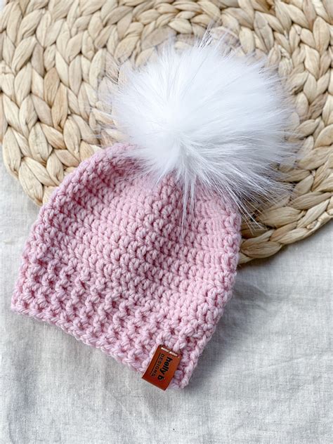 Crochet Pom Pom Beanie Etsy