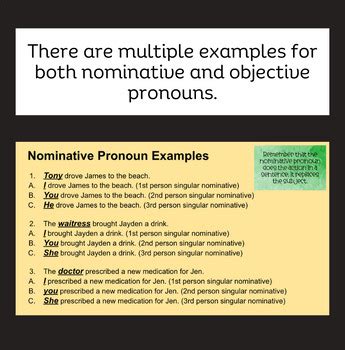 Nominative Objective Pronouns Made Easy For Grades 4 12 TPT