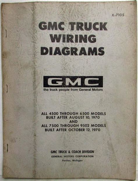 1971 Gmc Truck Electrical Wiring Diagram Service Manual 4500 6500 7500 9502