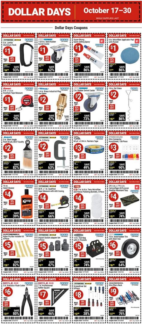 Harbor Freight Dollar Days Coupon Sale Oct 17 Oct 30 2024