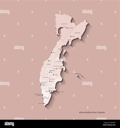 vector isolated illustration  authors vision simplified administrative map  kamchatka