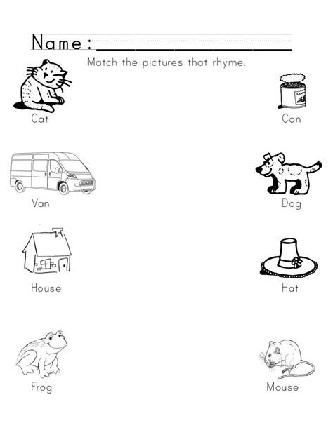 Rhyming Kindergarten Worksheets Worksheet24