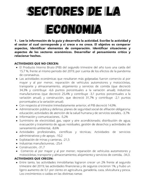 Sectores De La Economia Pdf Economias