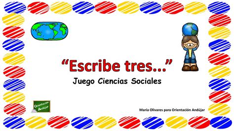 Juego Ciencias Sociales Escribe Tres Plantilla