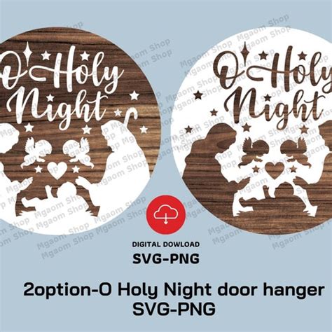 O Holy Night Svg O Holy Night Door Hanger Svg Nativity Scene Etsy