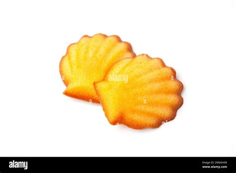 madeleine french pastry isolated on white background Stock Photo - Alamy