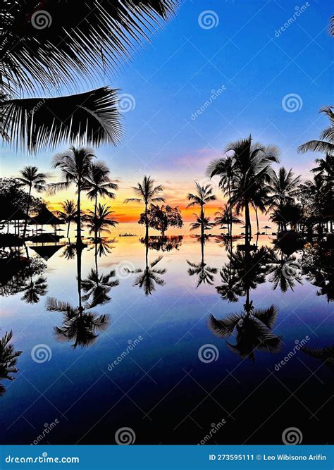 Magical sunset in Lombok stock image. Image of oberoi - 273595111