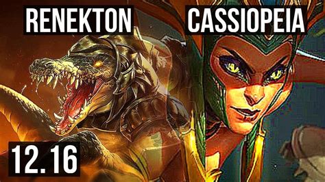 RENEKTON Vs CASSIOPEIA MID 2 5M Mastery 3 0 3 500 Games KR