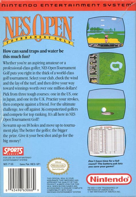 Nes Open Tournament Golf Cover Or Packaging Material Mobygames