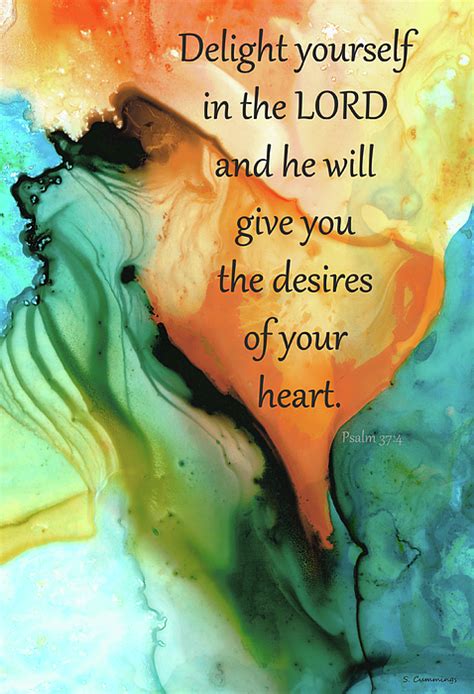 Delight Yourself In The Lord Psalm Bible Verse Art Sharon Cummings