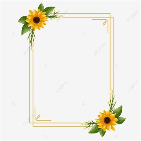 Hand Painted Sunflower Frame Hand Painted Sunflowers Png Transparent