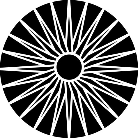 Ashoka Chakra Icon In Black and White Color. 24251097 Vector Art at ...