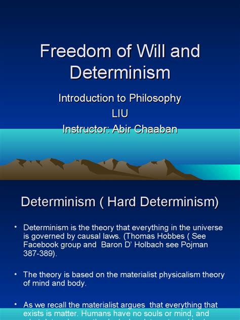 Freedom Of Will And Determinism Pdf Free Will Determinism