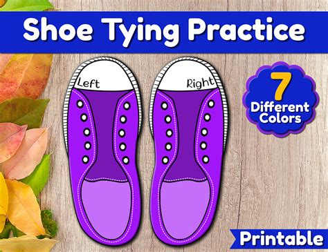 Shoe Tying Practice Printable Shoe Lacing Cards, Life Skill for Kids ...