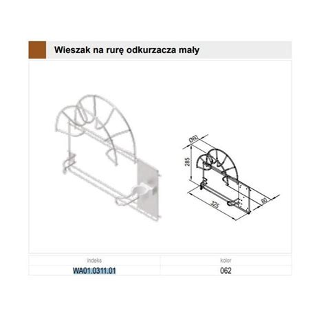 Wieszak na rurę odkurzacza MAŁY OCYNK metal REJS ERLI pl