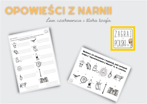 Kartkówka z ikonami Opowieści z Narnii Lew czarownica i stara