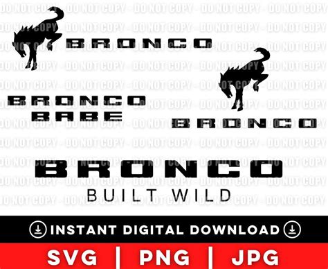 Ford Bronco Logo Svg Png  Cricut Silhouette Cut Files Etsy