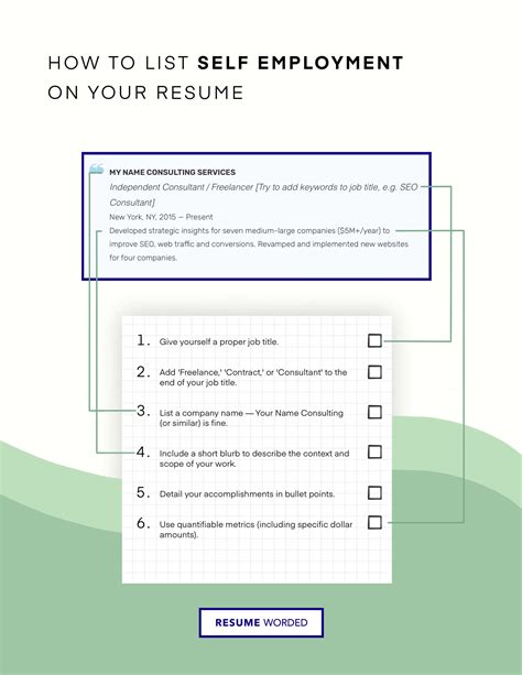 How To List Self Employment On Your Resume Examples