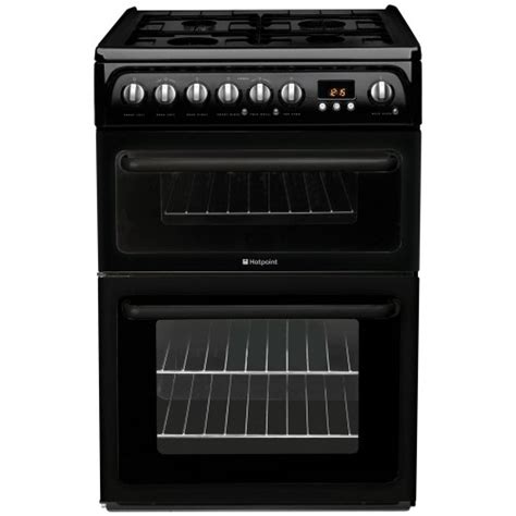 Hotpoint 60cm Gas Cooker Black Hag60k Stapletons Expert Electrical