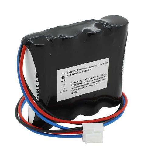 Batterie pour éclairage de secours NiMH 4 8V 3600mAh F1x4 5 4A avec