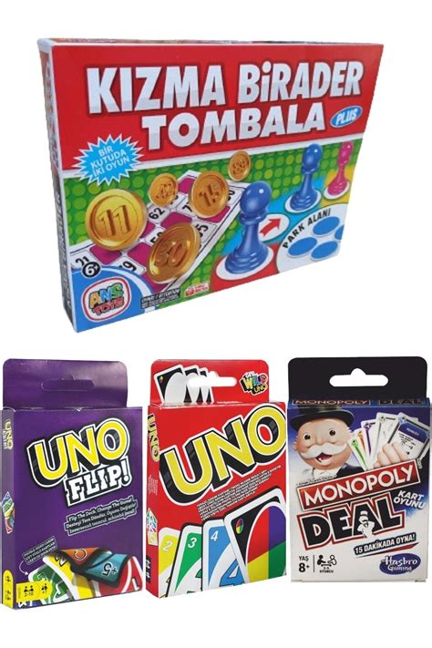 Ans Toys K Zma Birader Tombala Uno Klasik Uno Flip Ve Monopoly L