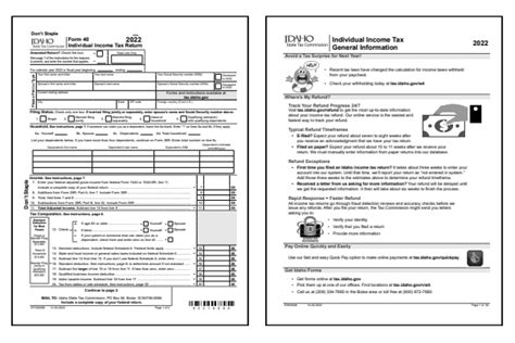 Idaho Tax Forms And Instructions For 2022 Form 40