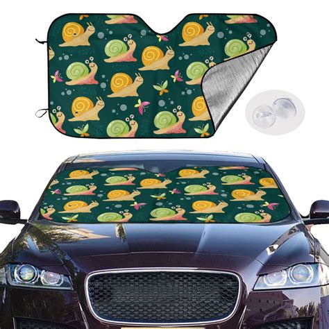 Jgfou Snails And Butterfies Windshield Sun Shades Car Sun Shade For