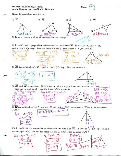 PDF Worksheet Altitude Median Angle Bisector Perpendicular