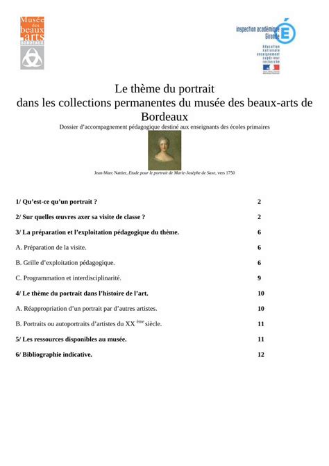 Pdf Le Th Me Du Portrait Dans Les Collections Permanentes Du Le