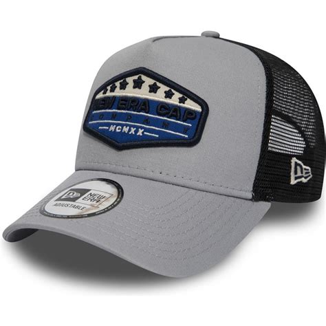 New Era Patch A Frame Grey Trucker Hat