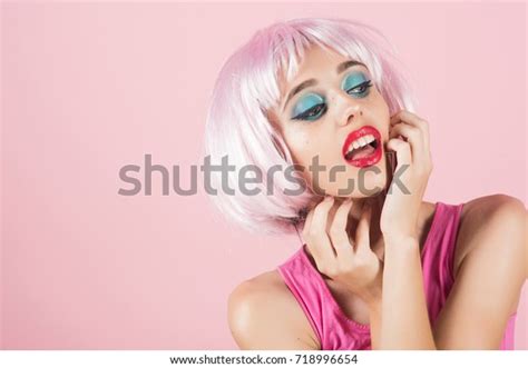Fashion Model Naked Body Red Lips Stock Photo Shutterstock
