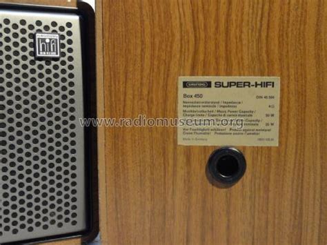 Super Hifi Box 450 Speaker P Grundig Radio Vertrieb RVF Radiowerke