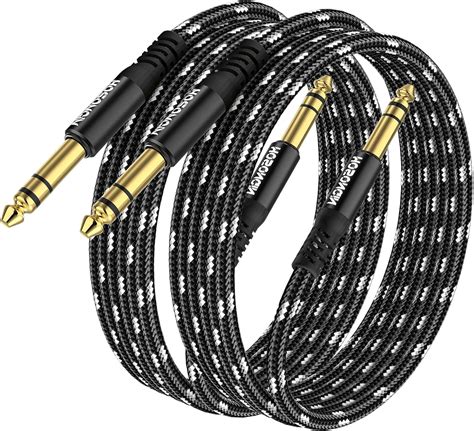 Hosongin 14 Inch Trs Instrument Cable 2 Pack 33ft