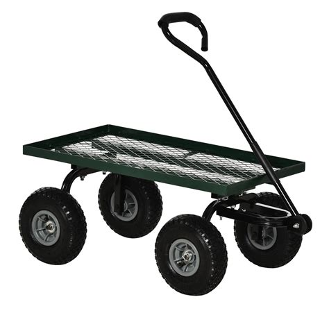 Chariot De Transport Jardin M Tal Roues Vert Leroy Merlin