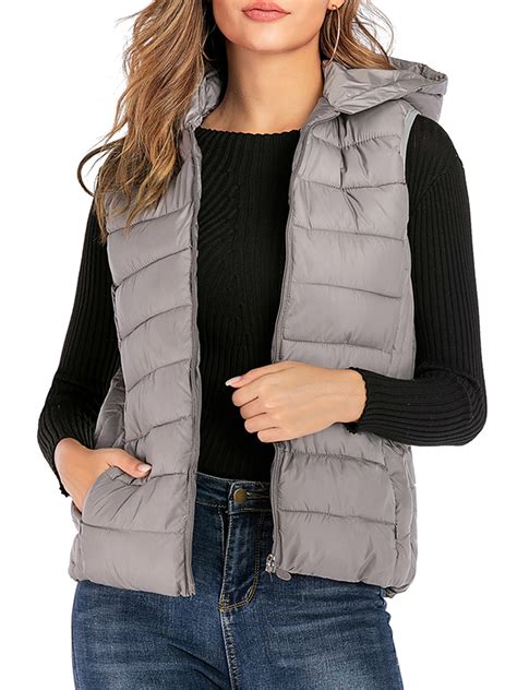 Lelinta Women Sleeveless Winter Jacke Lightweight Warm Waistcoat Vest Coat Jacket Zip Up Travel