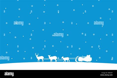 Silhouette of train Santa Christmas landscape Stock Vector Image & Art ...